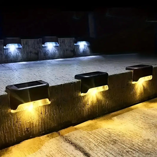 Solar Stair Lights : Auto Light Up In The Dark