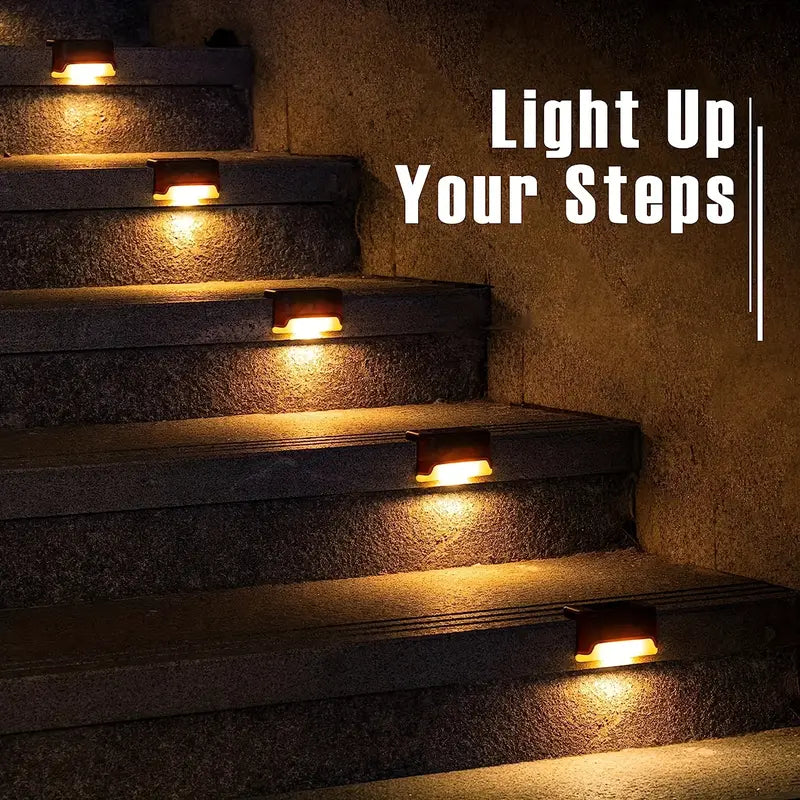 Solar Stair Lights : Auto Light Up In The Dark