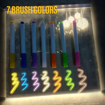 Personalised 3D Acrylic GlowNotes Message Board Lamp with 12 Colourful Markers