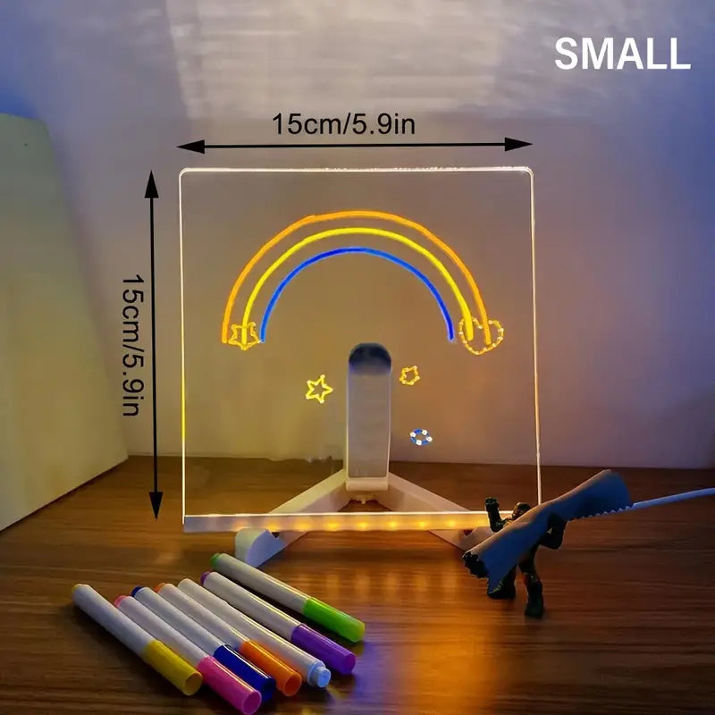 Personalised 3D Acrylic GlowNotes Message Board Lamp with 12 Colourful Markers
