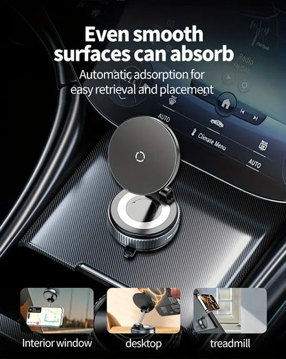 Strong Magnetic Car Phone Holder - Foldable, 360° Adjustable Vacuum Bracket