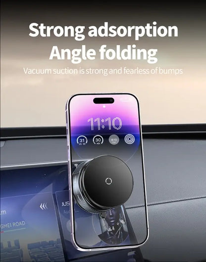 Strong Magnetic Car Phone Holder - Foldable, 360° Adjustable Vacuum Bracket